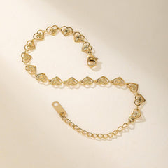 Wholesale IG Style Simple Heart Shape Stainless Steel Titanium Steel Plating 18K Gold Plated Bracelets - ChicMeto