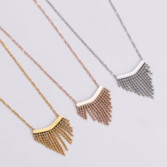 Wholesale IG Style Simple Style Tassel Stainless Steel Plating 18K Gold Plated Pendant Necklace - ChicMeto