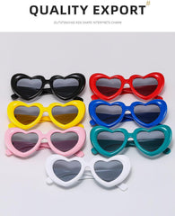 Wholesale IG Style Y2K Cartoon Style Heart Shape PC Special-shaped Mirror Full Frame Glasses - ChicMeto