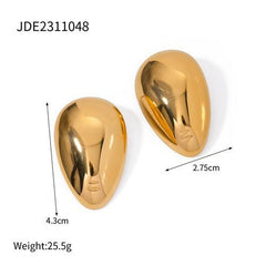 Wholesale Ins Style Geometric Ear Studs, Stainless Steel 18K Gold Plated - ChicMeto