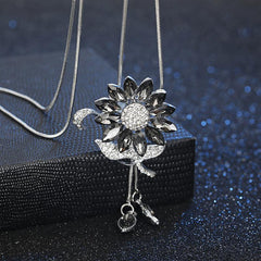 Wholesale Lady Flower Alloy Glass Copper Plated Artificial Rhinestones Women's Sweater Chain - ChicMeto