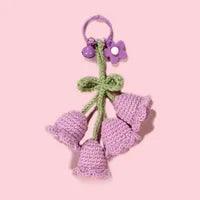 Wholesale Lady Flower Yarn Knitting Bag Pendant Keychain - ChicMeto