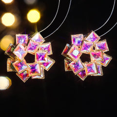 Wholesale Luxurious Shiny Geometric Inlay Alloy Rhinestones Zircon Ear Studs - ChicMeto