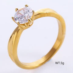 Wholesale Minimalist Stainless Steel Rings | 18K Gold & Rose Gold Plated with Zircon Inlays - ChicMeto