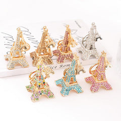 Wholesale Modern Style Streetwear Eiffel Tower Alloy Keychain Rhinestone Inlay Women's Keychain - ChicMeto