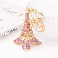 Wholesale Modern Style Streetwear Eiffel Tower Alloy Keychain Rhinestone Inlay Women's Keychain - ChicMeto