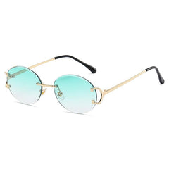 Wholesale Modern Style Streetwear Round PC Round Frame Frameless Women's Sunglasses - ChicMeto