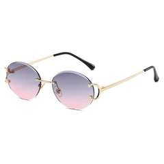 Wholesale Modern Style Streetwear Round PC Round Frame Frameless Women's Sunglasses - ChicMeto