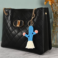 Wholesale Novelty Artistic Cactus Alloy Cotton Unisex Bag Pendant Keychain - ChicMeto