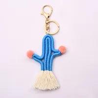 Wholesale Novelty Artistic Cactus Alloy Cotton Unisex Bag Pendant Keychain - ChicMeto