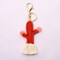 Wholesale Novelty Artistic Cactus Alloy Cotton Unisex Bag Pendant Keychain - ChicMeto