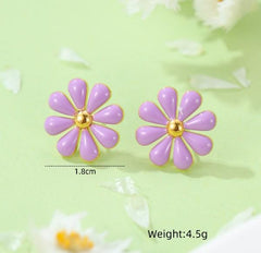 Wholesale Pastoral Daisy 304 Stainless Steel Ear Studs for Women High-Quality Floral Design - ChicMeto