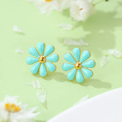 Wholesale Pastoral Daisy 304 Stainless Steel Ear Studs for Women High-Quality Floral Design - ChicMeto