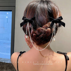 Wholesale Princess Bow Knot Imitation Pearl Chain Hair Clip 1 Piece - ChicMeto