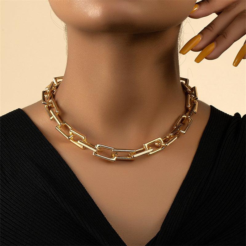 Wholesale Punk Solid Color Alloy Plating Women's Necklace - ChicMeto