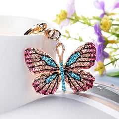 Wholesale Retro Butterfly Zinc Alloy Keychain | Rhinestone Inlay, Women's Bag Pendant - ChicMeto