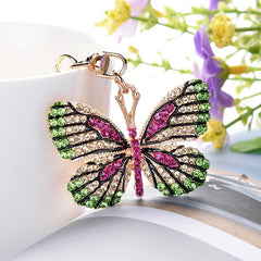 Wholesale Retro Butterfly Zinc Alloy Keychain | Rhinestone Inlay, Women's Bag Pendant - ChicMeto