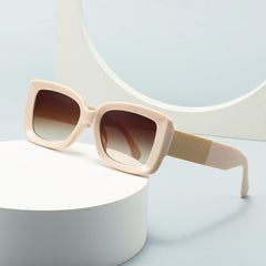 Wholesale Retro Gradient Color AC Square Full Frame Glasses - ChicMeto