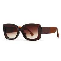 Wholesale Retro Gradient Color AC Square Full Frame Glasses - ChicMeto