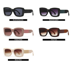 Wholesale Retro Gradient Color AC Square Full Frame Glasses - ChicMeto