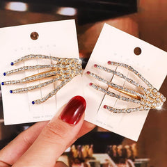 Wholesale Retro Skull Alloy Artificial Rhinestones Hair Clip - ChicMeto