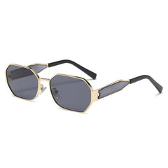 Wholesale Retro Solid Color AC Polygon Full Frame Wome Sunglasses - ChicMeto