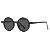 Wholesale Retro Solid Color PC Round Frame Full Frame Glasses - ChicMeto