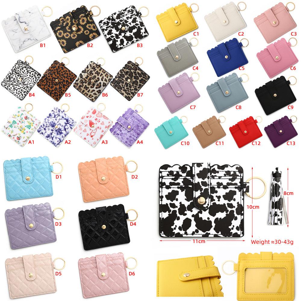 Wholesale Retro Solid Color PU Leather Unisex Bag Pendant Keychain - ChicMeto