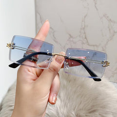 Wholesale Retro Square AC Square Frameless Women Sunglasses - ChicMeto