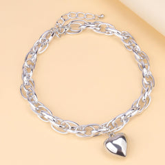 Wholesale Romantic Heart-Shaped Aluminum Plated Unisex Pendant Necklace - ChicMeto