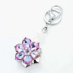 Wholesale Shiny Flower Artificial Crystal Bag Pendant Keychain - ChicMeto