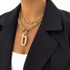 Wholesale Simple Solid Color Metal Necklace - ChicMeto