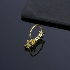 Wholesale Simple Style Butterfly Copper Inlay Zircon Nose Ring - ChicMeto