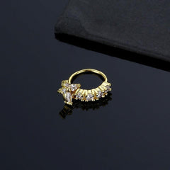 Wholesale Simple Style Butterfly Copper Inlay Zircon Nose Ring - ChicMeto