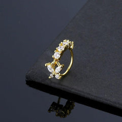 Wholesale Simple Style Butterfly Copper Inlay Zircon Nose Ring - ChicMeto