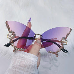 Wholesale Simple Style Butterfly PC Butterfly Frame Full Frame Women Sunglasses - ChicMeto