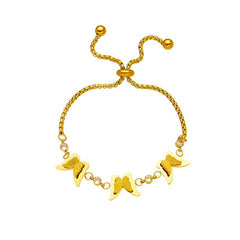 Wholesale Simple Style Butterfly Titanium Steel Plating 18K Gold Plated Bracelets - ChicMeto