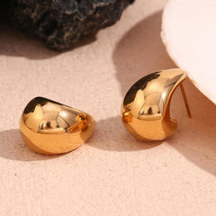 Wholesale Simple Style Classic C Shape Ear Studs Stainless Steel 18K Gold Plated - ChicMeto