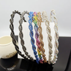 Wholesale Simple Style Classic Solid Color Rhinestone Inlay Rhinestones Hair Band - ChicMeto