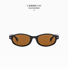 Wholesale Simple Style Classic Style Commute Color Block AC Oval Frame Full Frame Women Sunglasses - ChicMeto