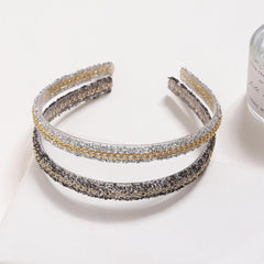 Wholesale Simple Style Color Block Plastic Rhinestone Hair Band - ChicMeto