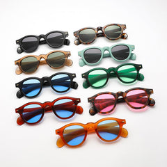 Wholesale Simple Style Commute Color Block PC Oval Frame Full Frame Women Sunglasses - ChicMeto