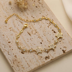 Wholesale Simple Style Commute Devil's Eye Heart Shape Copper Enamel Plating Inlay Zircon 18K Gold Plated Bracelets - ChicMeto