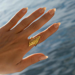 Wholesale Simple Style Conch Open Rings Stainless Steel Plating 18k Gold - ChicMeto