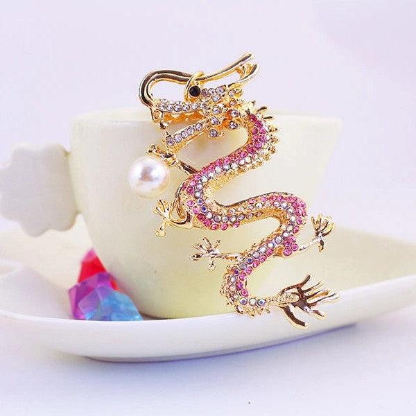 Wholesale Simple Style Dragon Zinc Alloy Keychain | Rhinestone Inlay, Unisex Bag Pendant - ChicMeto