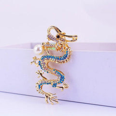 Wholesale Simple Style Dragon Zinc Alloy Keychain | Rhinestone Inlay, Unisex Bag Pendant - ChicMeto