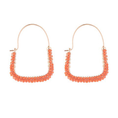 Wholesale Simple Style Geometric Inlay Alloy Resin Hoop Earrings - ChicMeto