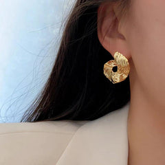 Wholesale Simple Style Geometric Plating Alloy Ear Studs - ChicMeto