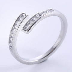 Wholesale Simple Style Geometric Stainless Steel Plating Inlay Zircon 18K Gold Plated Rose Gold Plated Rings - ChicMeto