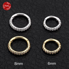 Wholesale Simple Style Geometric Sterling Silver Plating Inlay Zircon Nose Ring - ChicMeto